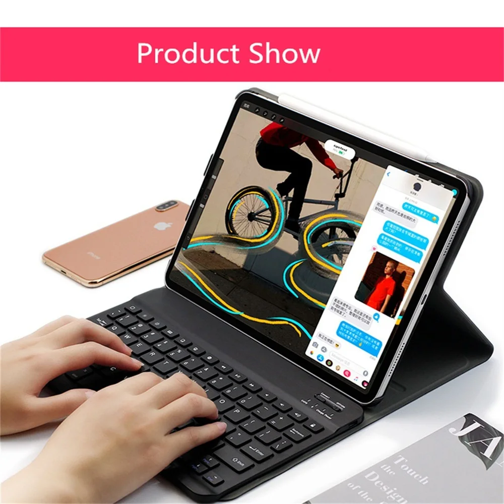 Русская клавиатура для iPad Pro 11 чехол смарт подставка с Bluetooth 2018 русская