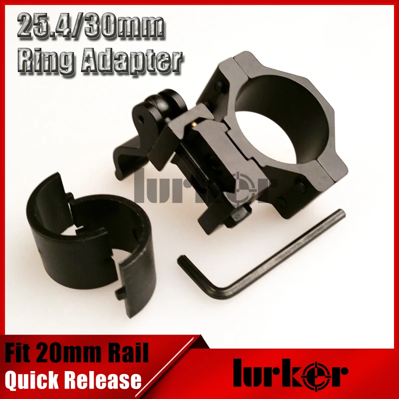 

Hlurker Quick Release QD Riflescope Scope Ring Mount 25.4mm 30mm Rifle Scopes Flashlight Mounts Fit 20mm Picatinny Rail