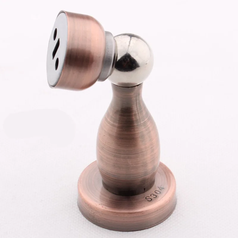 

Stainless steel retro door stopper door stop with magnetic toilet fixed door suction protection wall red bronze / green bronze