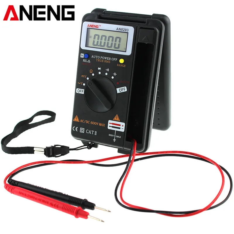 

ANENG AN8203 4000 Counts True RMS Mini Digital Multimeter AC Voltage Current Tester Multimeter Ammeter Capacitance Tester
