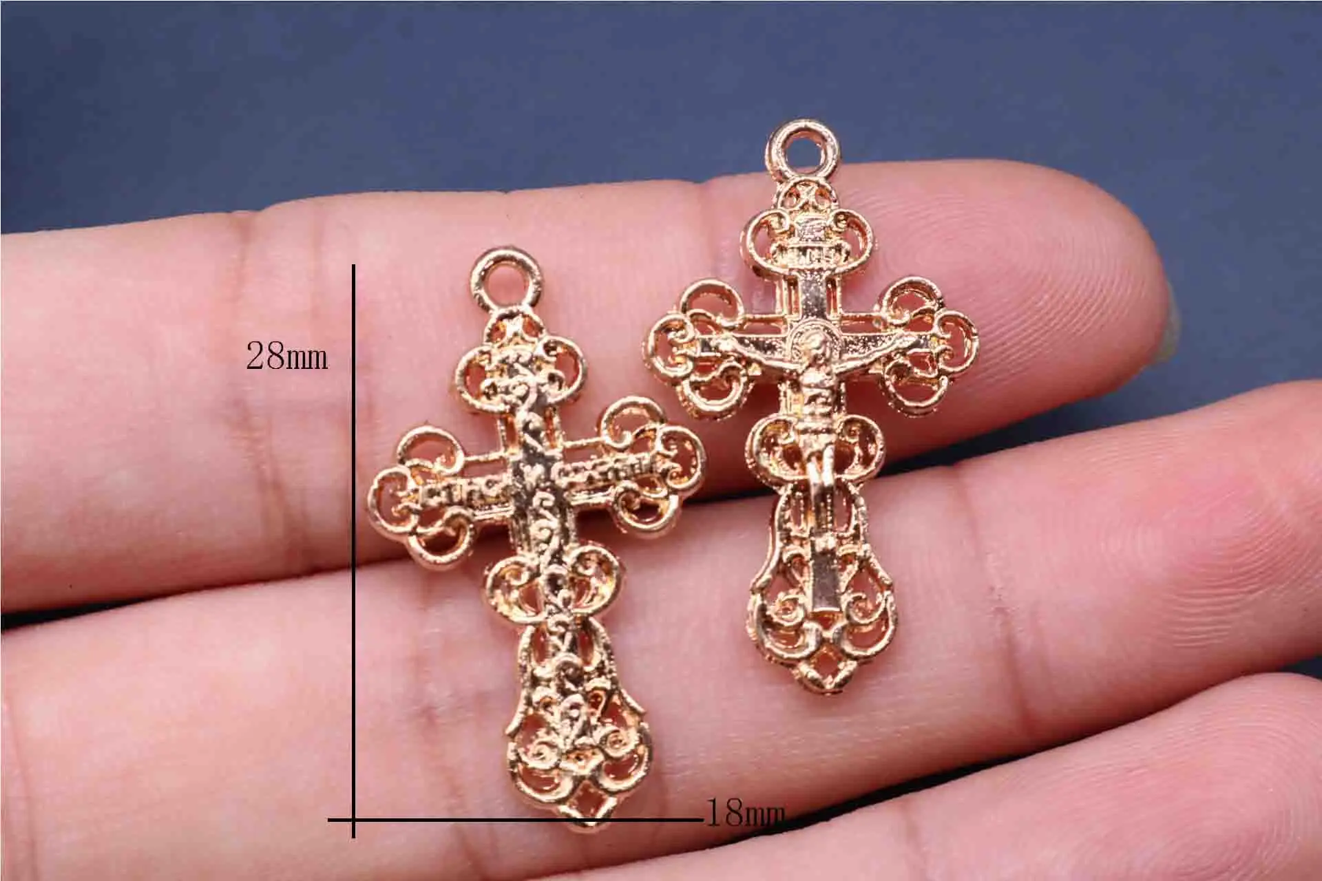 Double sided Rose Gold Christian Eternal Church Necklace Pendant