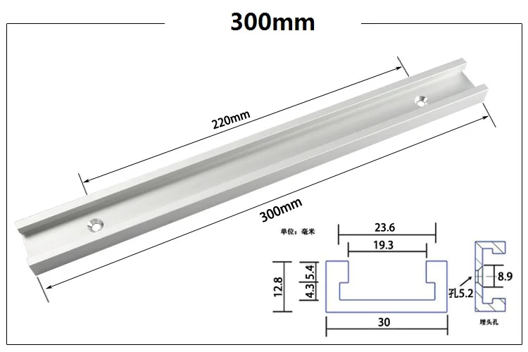 Новинка 300 мм 400 мм 500 мм 600 мм 800 мм Стандартный Алюминиевый Т-образный трек, Торцовочная Дорожка/Слот для стола маршрутизатора