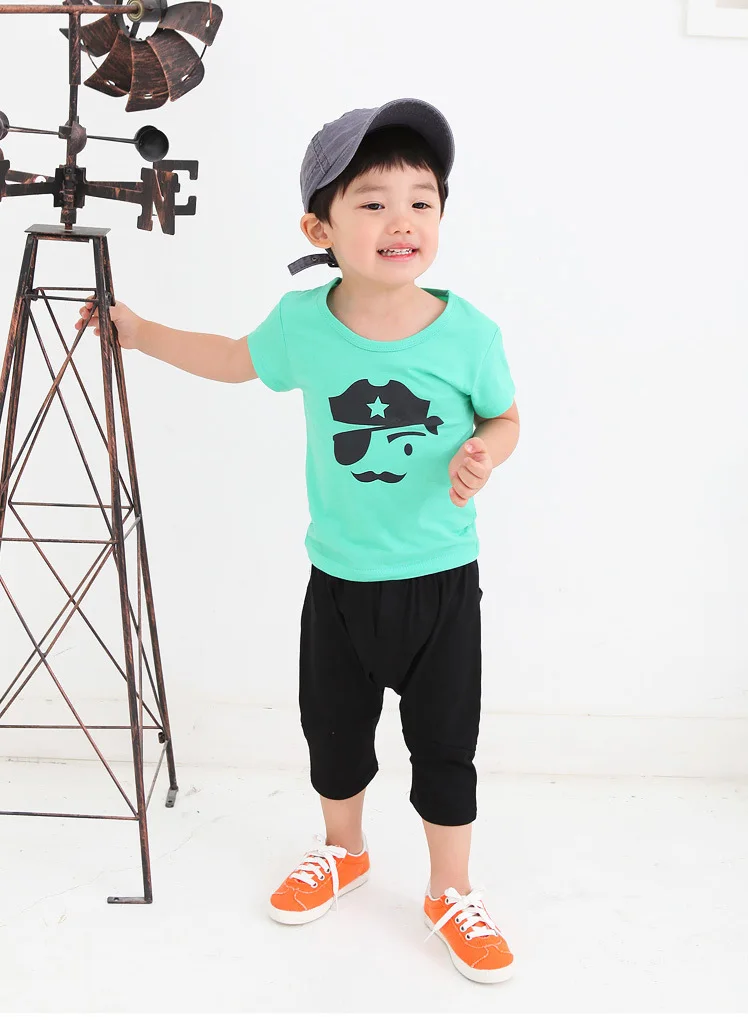 Summer Kids Baby Boy Short Sleeve T shirt Round Neck Cotton Blouse Tops