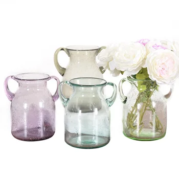 

Nordic Contracted Glass Desk Decor Tabletop Vases Modern Flower Vase American Simplicity Floor Vases Home Decoration Accessories