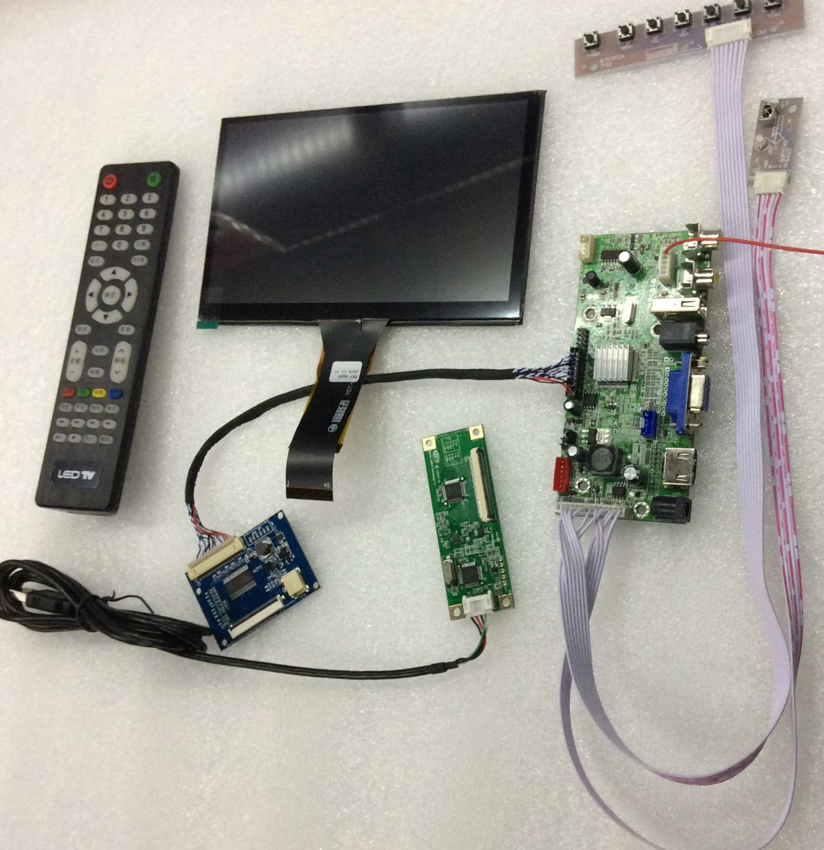 E & M 7 дюймовый 1024*600 емкостный сенсорный экран IPS ЖК модуль HDMI VGA USB автомобильный