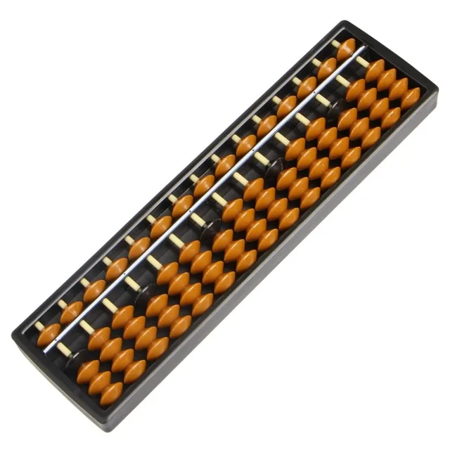 

22*6.3*1.5 cm Plastic Brown Abacus 15 Digits Arithmetic Tool Kid's Math Learn Aid Caculating Toys Gifts