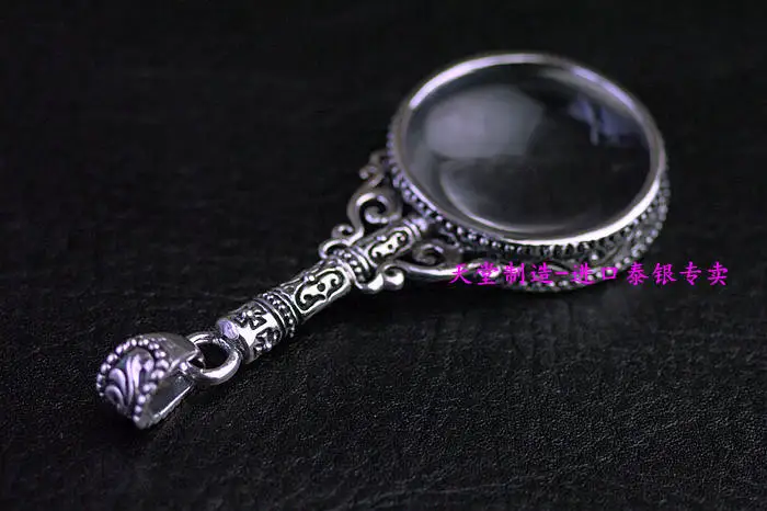 Sterling Silver Pendant Magnifier retro styling