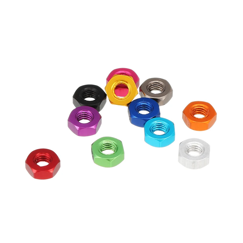 

SULEVE New 10pcs/set M3AN9 M3 Aluminum Alloy Hexagonal Hex Nut Lock Nuts for FPV RC Multicolor Red Purple Royal Gold Pink