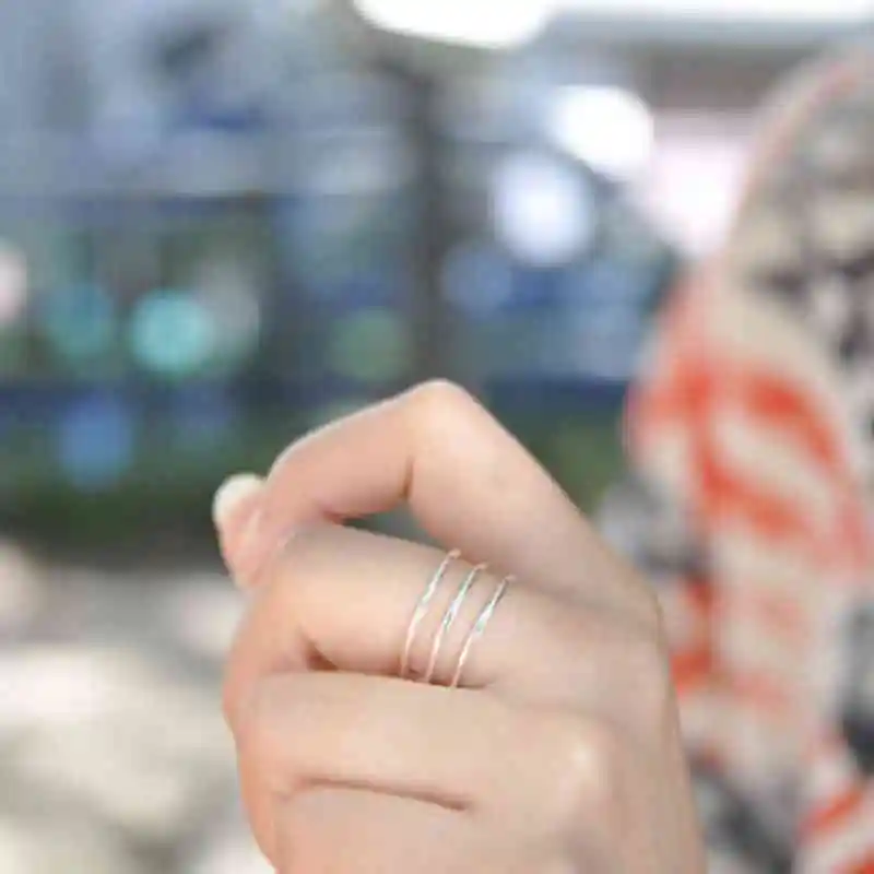 New Women Real 925 Sterling Silver Ring 3 Layers with Open Cuff Adjustable Trendy style Ring Party Accessory JewelOra RI102678