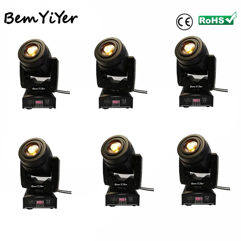 6pcs/lot 1x60 Watt led mini spot gobo moving head/3 face prism/color