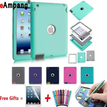 

Hybrid Combo Shockproof Silicon Robot Shell Case Cover for Apple iPad Air 1 iPad 5 9.7 Coque Capa Funda + Pen + Film