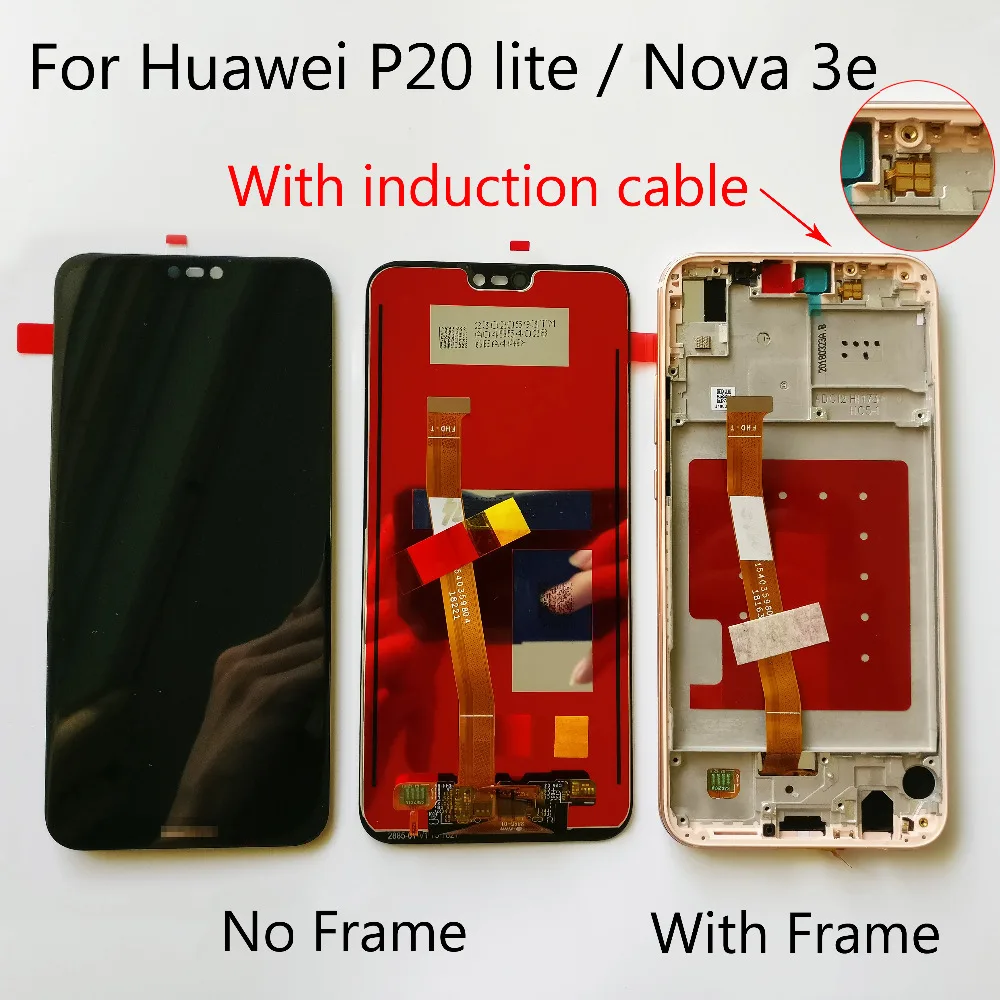 

100% Tested 5.84 inch Black/Blue/Pink For Huawei P20 lite / Nova 3e LCD Display With Touch Screen Digitizer Assembly With Frame