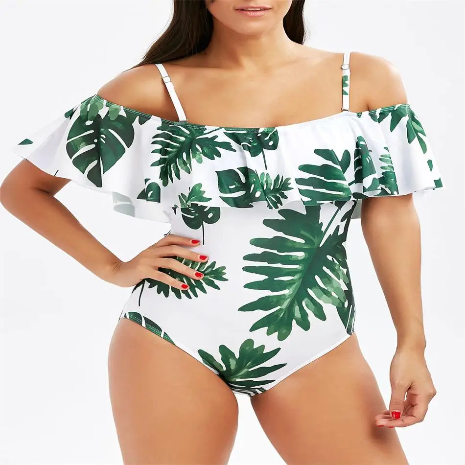 2018 Print Bandeau Ruffle One-Piece Suits Triangle Swimsuit Adjustable Straped Padded Swimwear Summer Hot Bandage Bathing Suit 2018 Print Bandeau Ruffle One-Piece Suits Triangle Swimsuit Adjustable Straped Padded Swimwear Summer Hot Bandage Bathing Suit