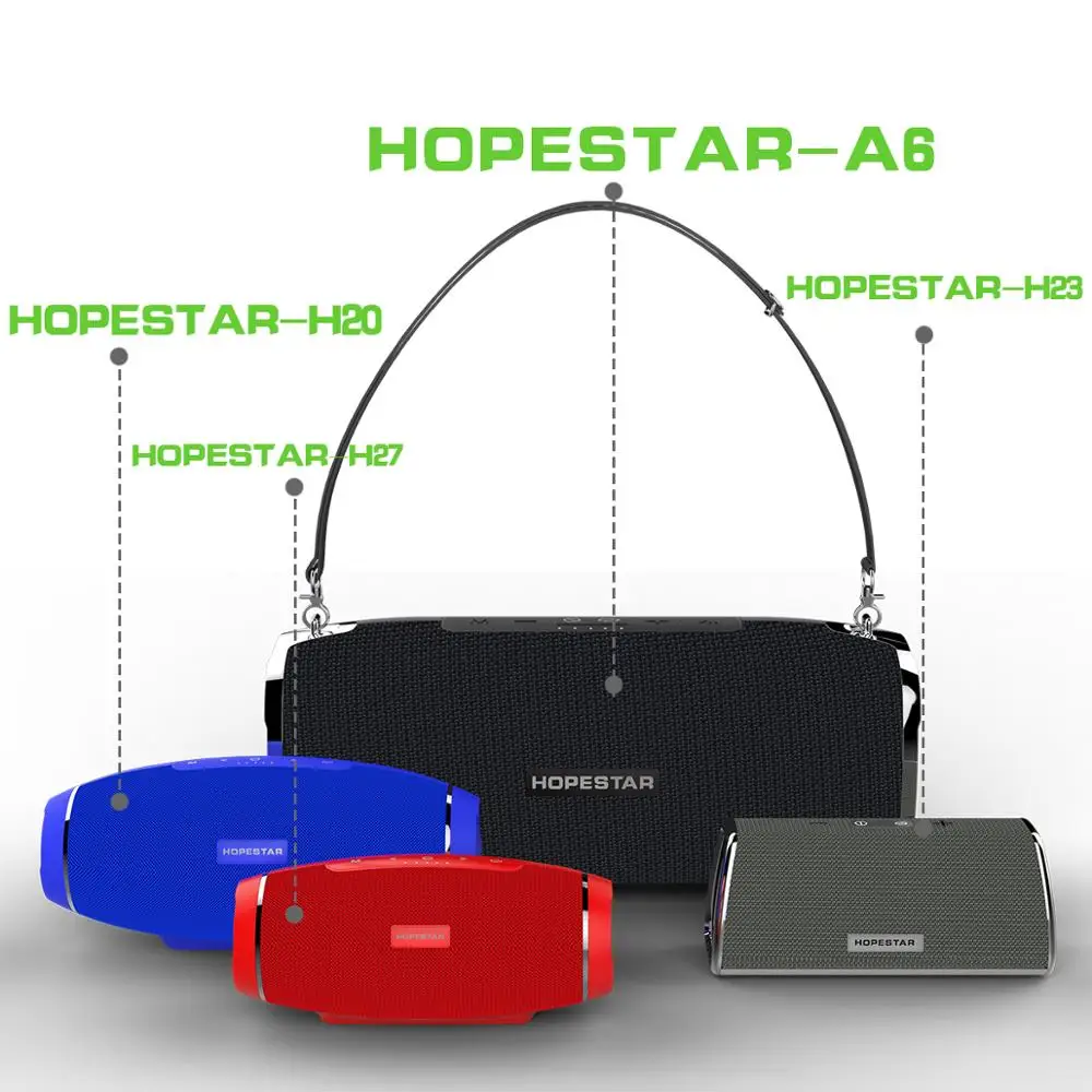 Hopestar A6 Bluetooth динамик музыкальная Колонка стерео Бас Сабвуфер 30 Вт Водонепроницаемый Открытый Портативный беспроводной громкий динамик+ внешний аккумулятор