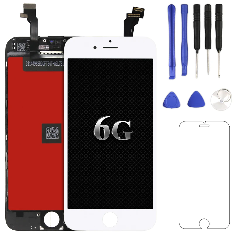 

1pc for iPhone 6 LCD Display AAA&Tianma&Shenchao&OEM Quality Screen For mobile phone Assembly White and Black with camera holder