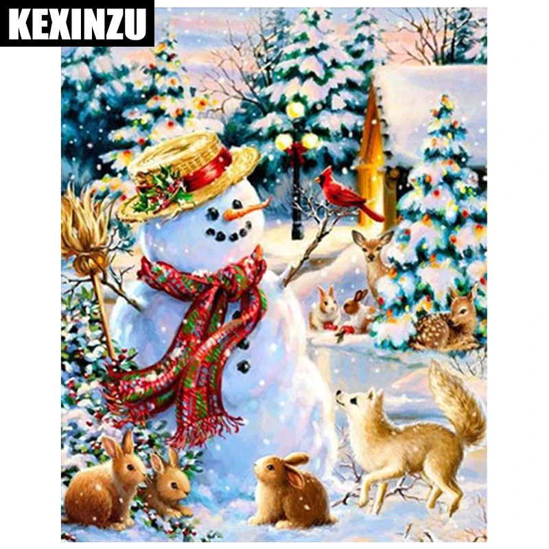 

New 5D DIY Diamond Painting "Snowman" Embroidery Full Square Diamond Cross Stitch Rhinestone Mosaic Painting Home Decor Gift