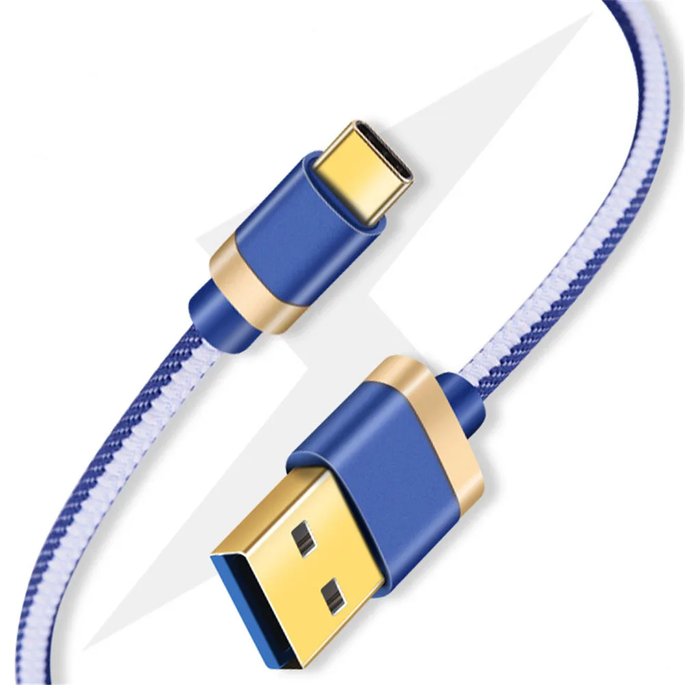 

Charging Cable USB To Type C Sync Data Wire Line for SamSung Gaxaly S9 Plus Xiaomi Redmi 4 5 Huawei P20 Fast Charge Denim Cables