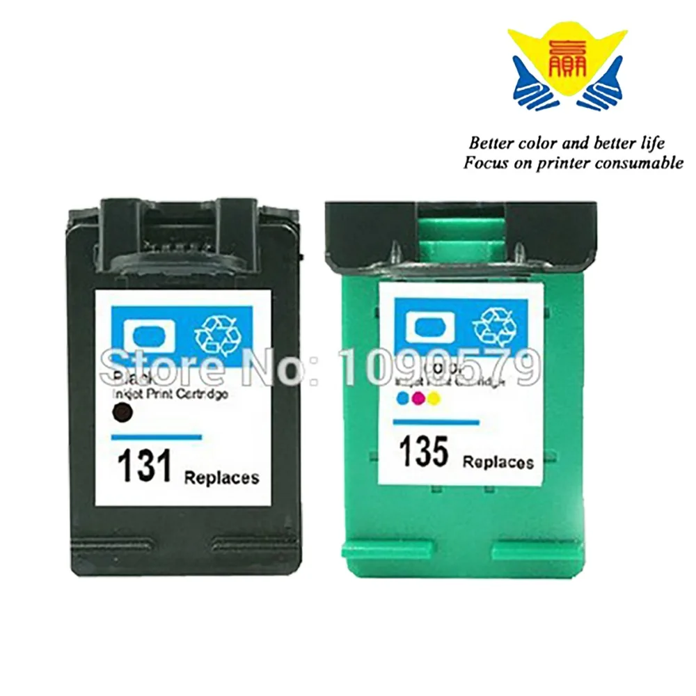 Hp Deskjet 2710e Ink Cartridges 2PCS Remanufacture Ink Cartridge for HP 131 135 For HP Photosmart 2710