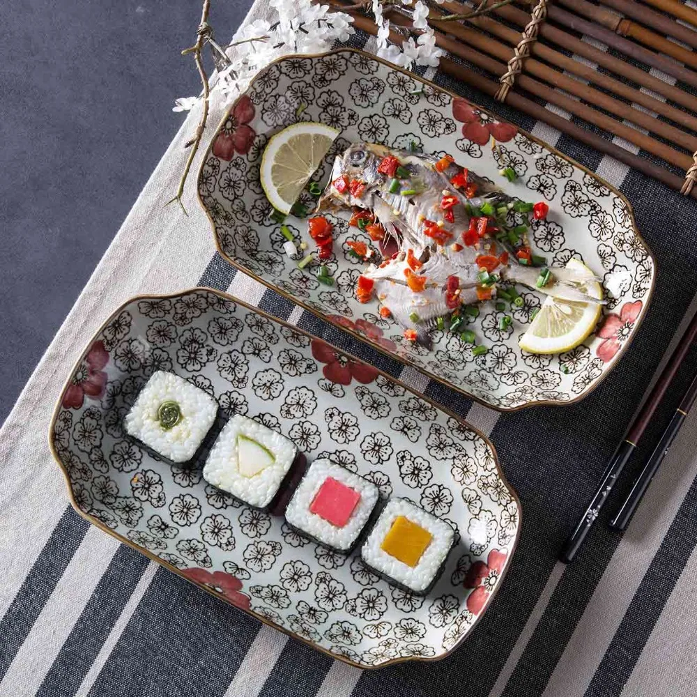 OTHERHOUSE прямоугольные обеденные тарелки керамическое блюдо для фруктов блюдо для суши посуда салатник десерт торт тарелка китайская обедненная посуда