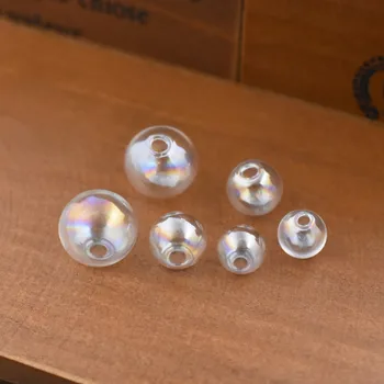 

10pieces one hole colorful 10mm 12mm 16mm hollow glass ball glass globe vial pendant jewelry findings making