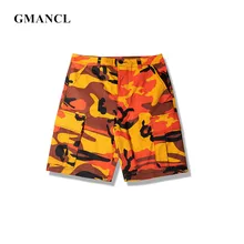 Мужские свободные повседневные шорты с несколькими карманами камуфляжные Модные мужские бермуды в стиле хип-хоп хлопковые летние прямые джинсовые шорты до колена