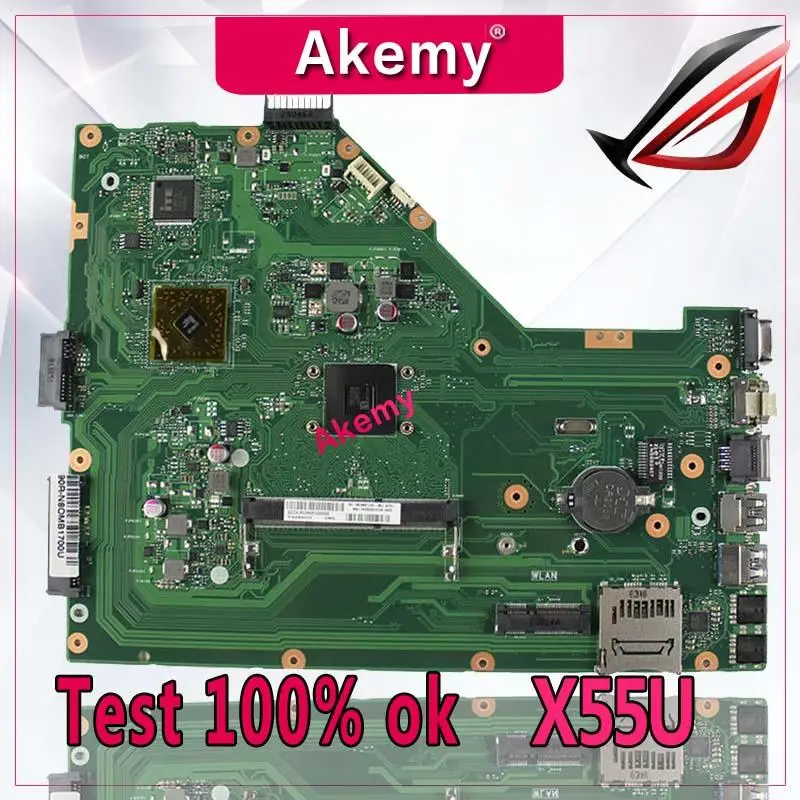 Akemy X55U материнская плата для ноутбука For Asus X55 тест оригинальная плата|Материнские