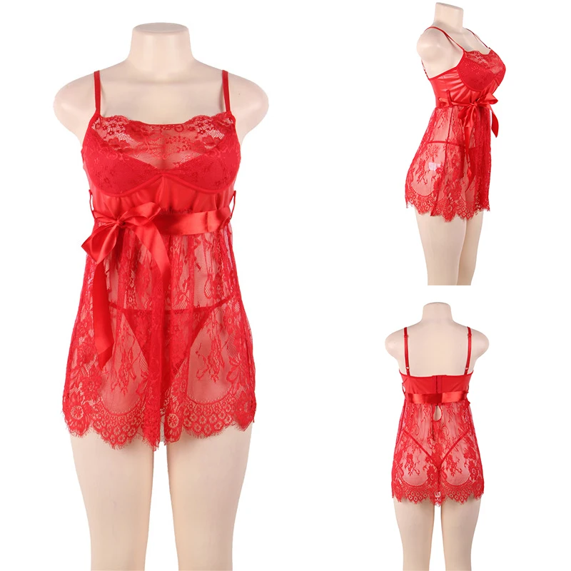 Lace-Babydoll-Sexy-Plus-Size-Lingerie-5XL-7XL-Lenceria-Erotica-Mujer-Sexi-Nuisette-Black-White-Red (4)