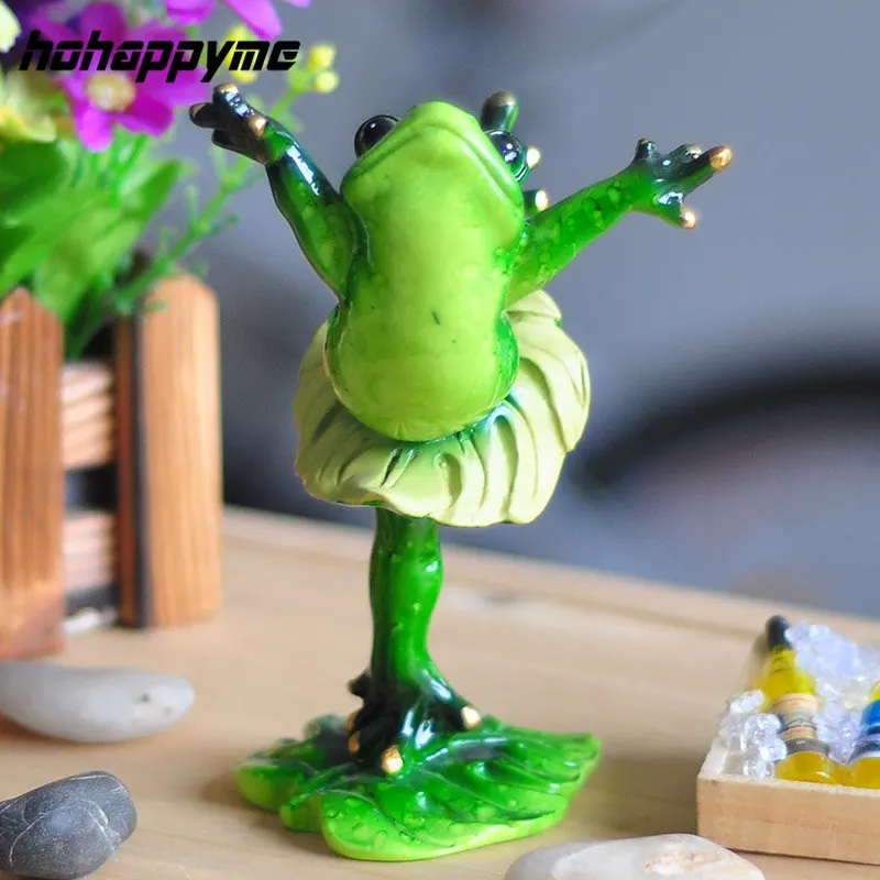 Dancing Frog Statues For Home Decoration Creative Artesanato Para Casa