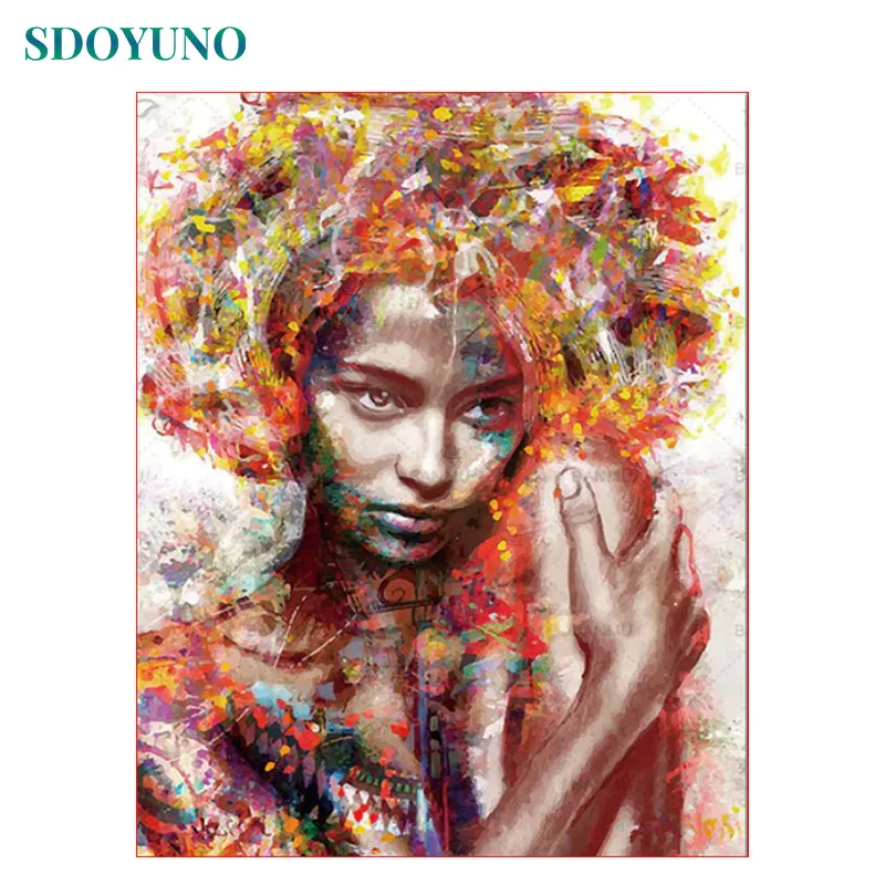 

SDOYUNO Painting By Numbers For Adults DIY 60x75cm Framed acrylic paint by numbers on canvas Room Decoration Digital Painting