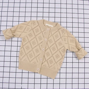 

Autumn lovely hollow out knitted children girls cute single breasted casual cardigans sweaters baby boys cotton teen clothing