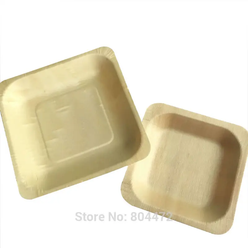 100x Disposable Wooden Plate Cake Dessert Dish Environmentally 100x Disposable Wooden Plate Cake