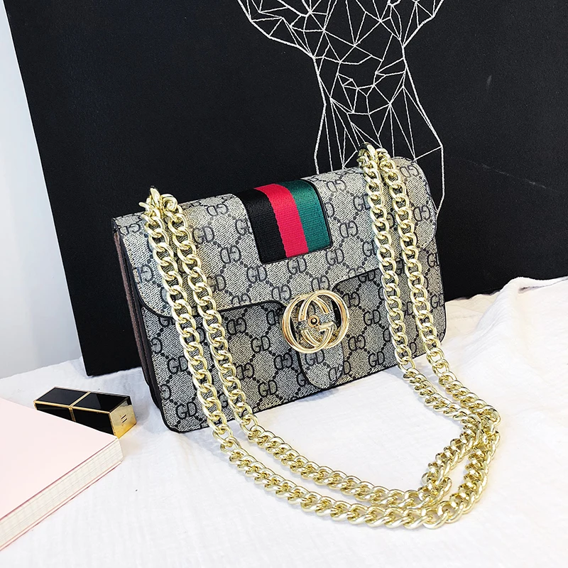 

Luxury Brand Logo PU Leather Women Chain Shoulder Famous Design Ladies Paris Messenger Vintage Crossbody bags channels handbags