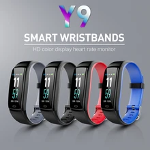 Y9 Смарт Браслеты спортивный пульсометр наручные часы водонепроницаемые браслет Фитнес трекер для Для женщин Для мужчин 0,96 Дисплей