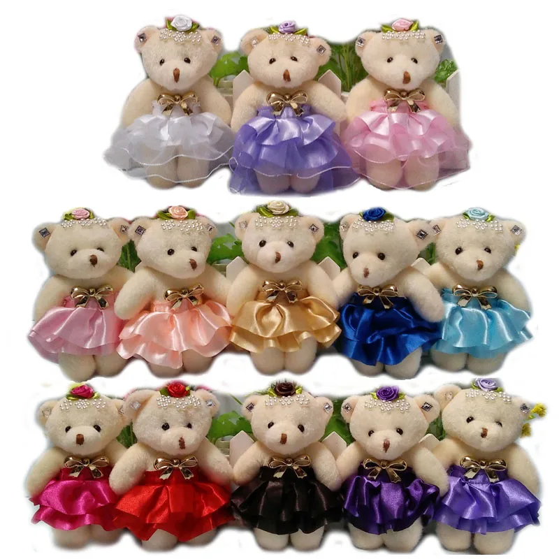 

Cute plush toys bow flower bouquets material accessory teddy doll bears kid children bears wedding gift toys 50pcs/lot