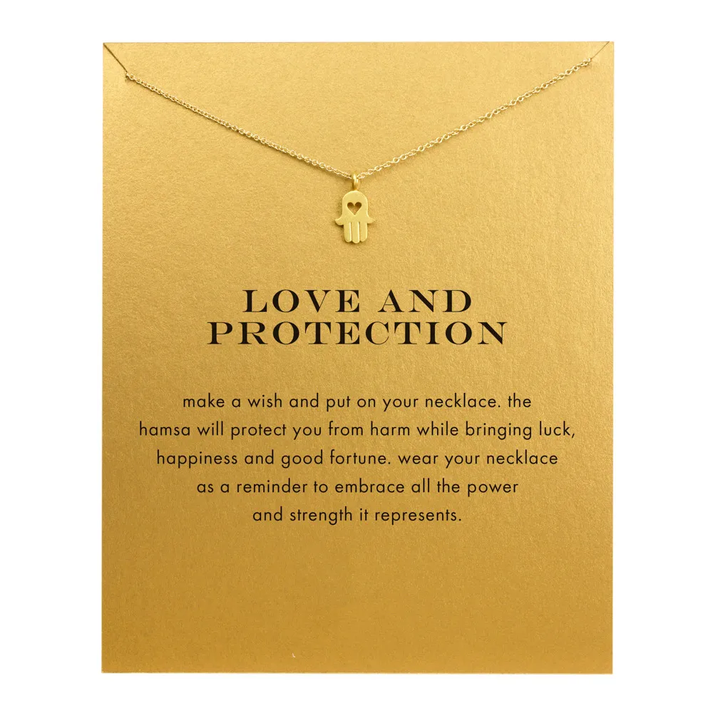 

Fashion Love And Protection Hand Pendant Necklace Women Clavicle Chains Statement Necklace Girl Holiday Beach Jewelry