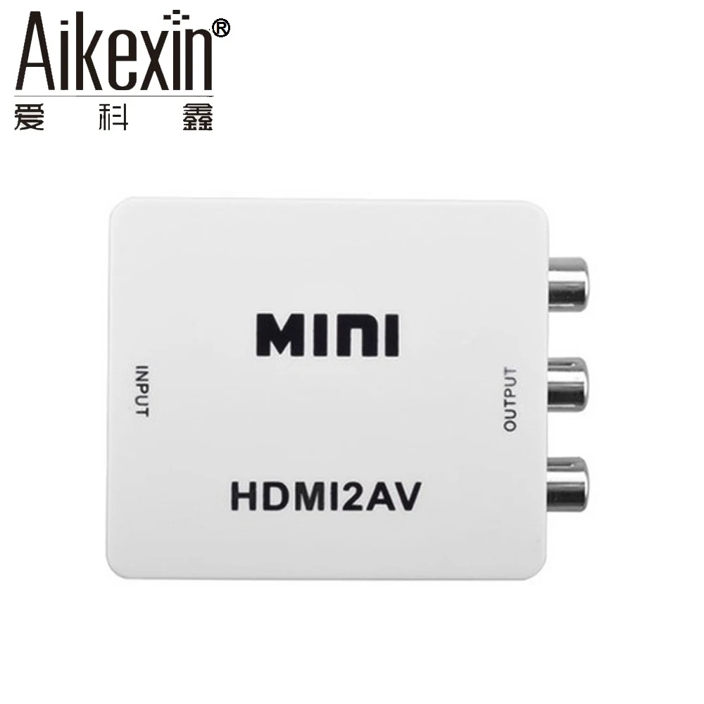 Aikexin HDMI К AV конвертер 1080 P HDMI для RCA CVBs Composite конвертер мини HDMI2AV адаптер Поддержка PAL/NTSC с USB кабель