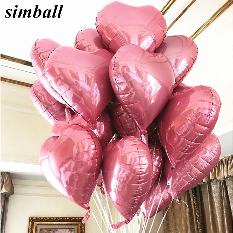 10 шт 18inch Baby Shower вечерние Фольга шарики розового и голубого цвета в форме сердца