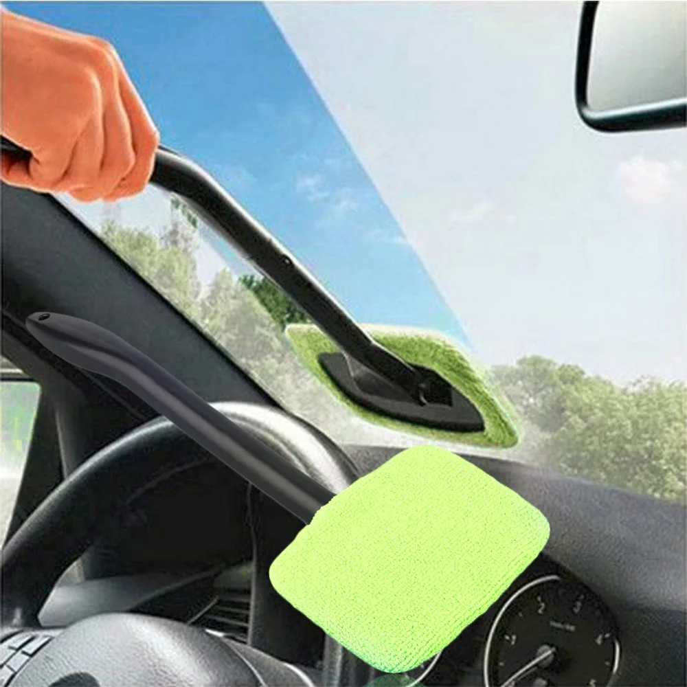 

Microfiber Auto Window Car Cleaning Long Handle Car Wash Brush Dust Car Care Windshield Shine Towel Handy Washable Car Cleaner