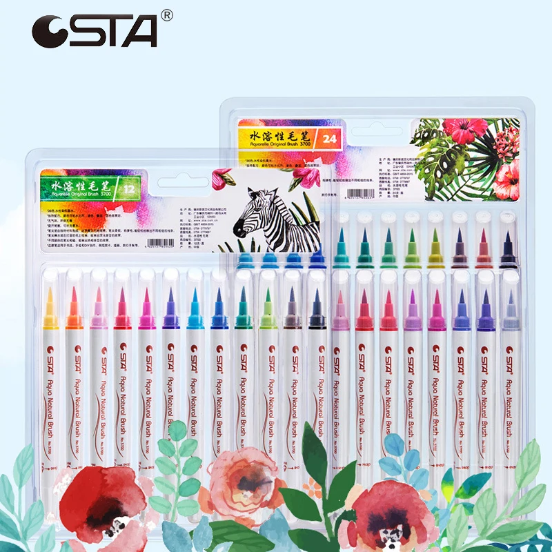 

STA Markers Soft Brush Pen Set Durable Watercolor Pen For Artists Coloring Books Manga Comic Calligraphy Art Supplies