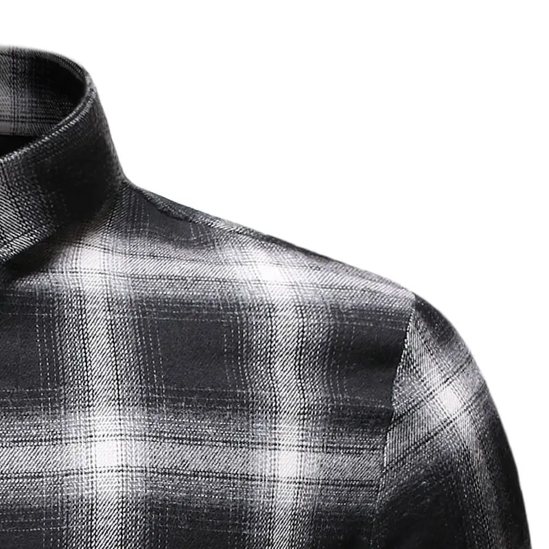 Black Plaid Red Checkered Shirt Mens Fashions Chemise Homme Dress Shirts Mens Short Sleeve Button-Down Blouse Men Clothes YS54 (8)