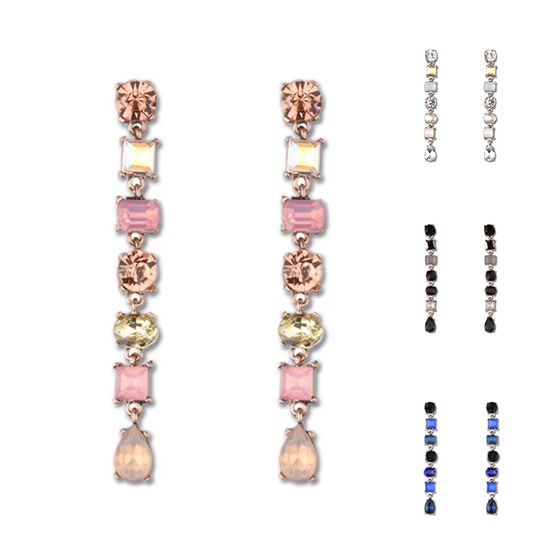 

Sale Fashion long tassel earrings For Women temperament rhinestones drop earrings female