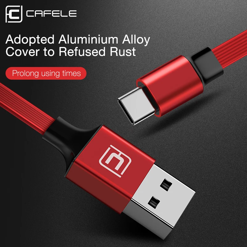 CAFELE Cable de carga tipo C para Huawei Honor 9 Xiao mi 6 mi 5S Samsung S8 Oneplus 5 mi ni USB carga del Cable retráctil