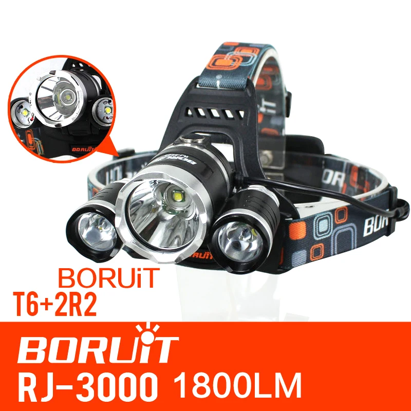 DHL 100 шт./лот Boruit RJ-3000 3x XM-L T6+ 2R5 светодиодный фара головного света фар