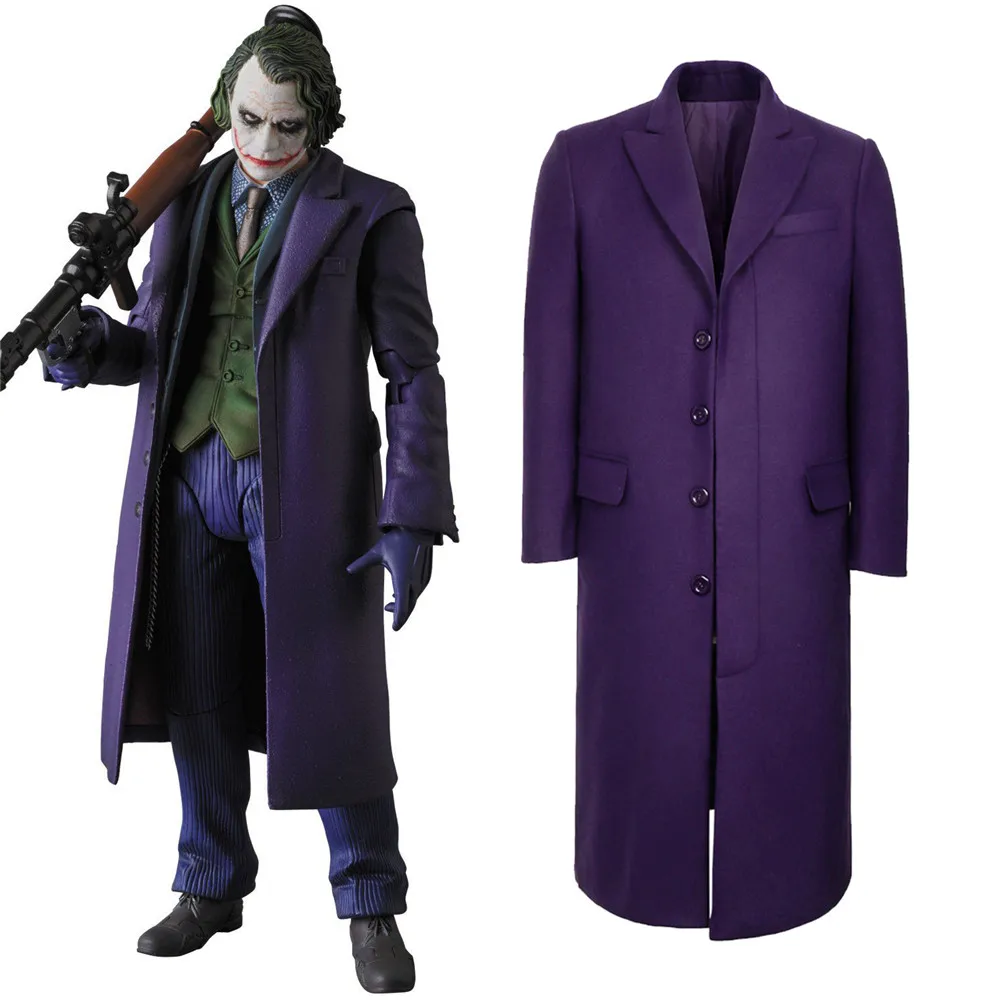 

New Batman Dark Knight Rise Joker Cosplay Outfits Outwear Purple Jacket Pants Movie Cosplay Costume Suit Halloween Cosplay Props