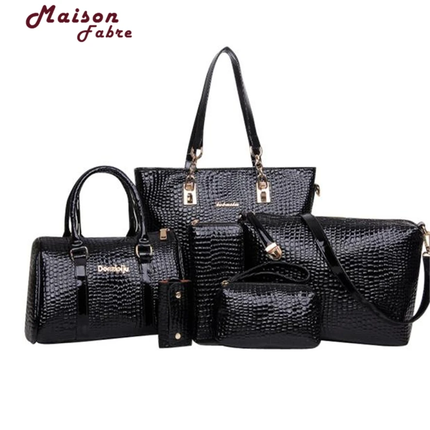 

Maison Fabre women bag top-handle bags fashion lady messenger handbag set PU Leather composite bag bolsa femina 6pcs/set 915#23
