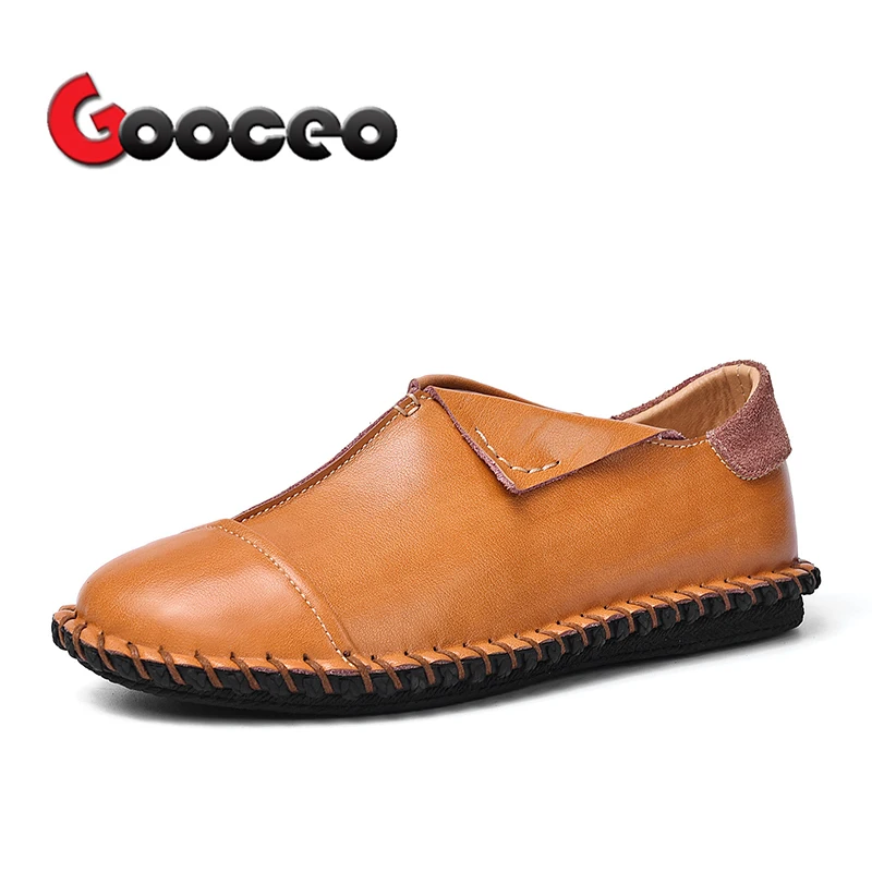 

Men's Flats Loafers Driving Shoes For Men Spring Summer Leather Slip On Low Top Casual Handmade Flat Light Round-toe Leisure