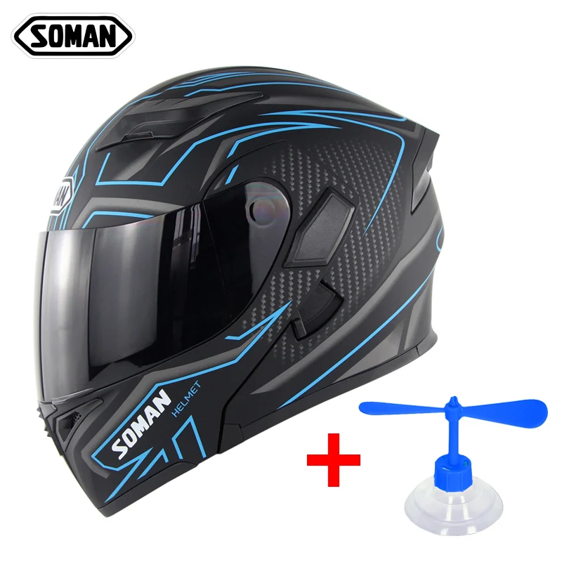 

Double Lens Motorcycle Helmets With Bamboo Dragonfly Model K5 Flip up Motorbike Capacetes Casco DOT Approval Soman 955