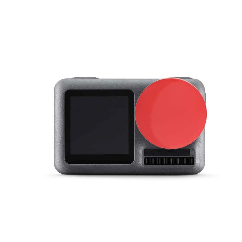 

1 Pair Protective Lens Cover Cap For DJI OSMO Action Camera Silicone Washable Shockproof Camera Lens Cover Cap Black and Red