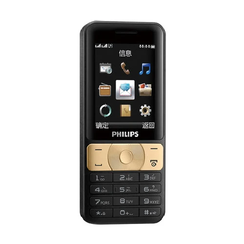 Телефон с клавиатурой Philips E180, 2,4 дюймов, 2G, GSM, 3100 мАч, батарея, две sim-карты, 240x320 P, FM радио, MP3 - Цвет: Золотой