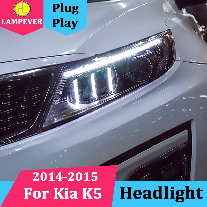 

Car Styling for Kia K5 Rio Headlights 2014 2015 K5 rio LED Headlight LED DRL Bi Xenon Lens High Low Beam Parking